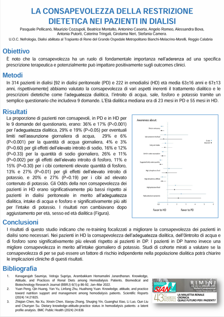 Poster025_ID12_LA CONSAPEVOLEZZA DELLA RESTRIZIONE DIETETICA NEI PAZIENTI IN DIALISI